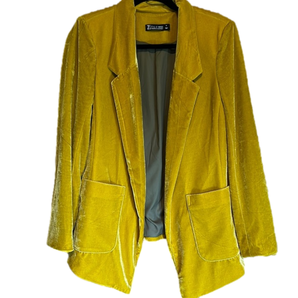 🌻Mustard yellow velvet blazer🌻